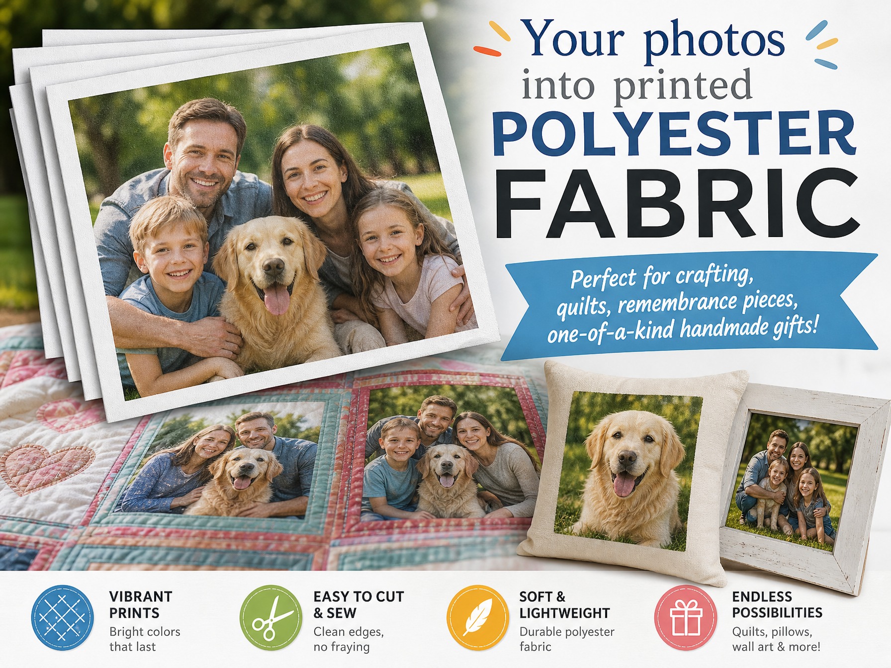 Custom printed polyester fabric from your photos