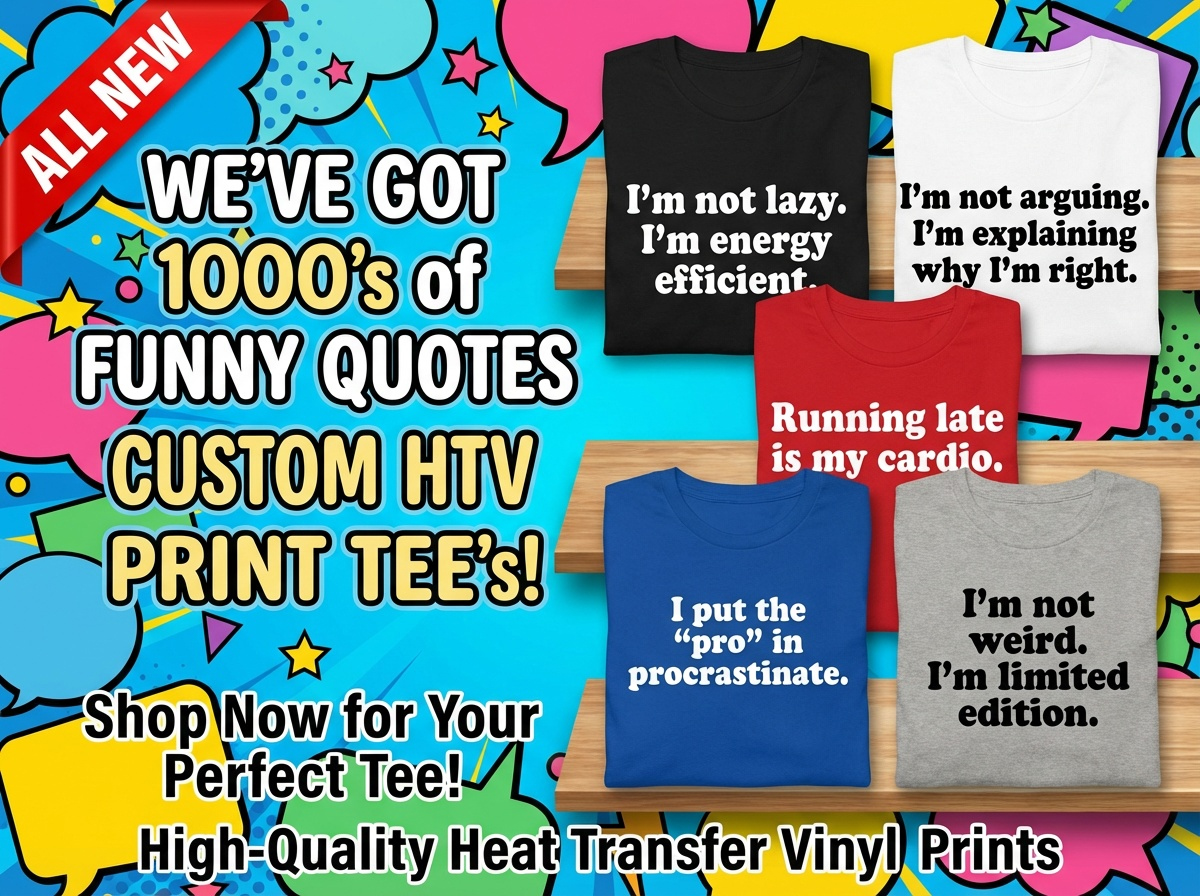 Funny Quotes Custom HTV Print Tee's