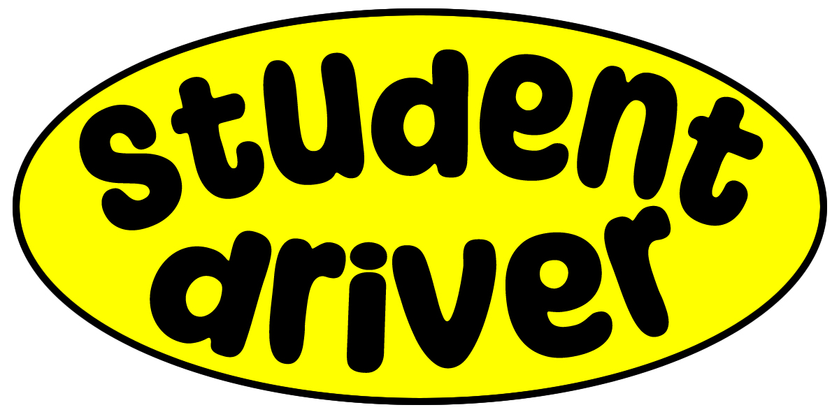 Student Driver Oval Vinyl Bumper Sticker, Window Cling or Bumper Sticker Magnet in UV Laminate Coating