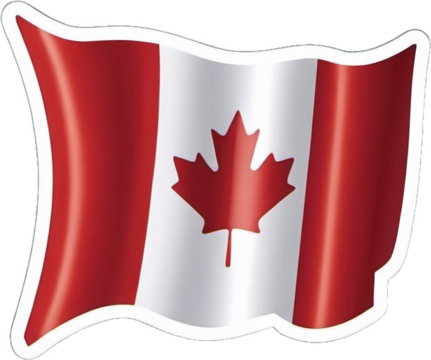 Canada Flag Vinyl Bumper Sticker  Window Cling or Bumper Sticker Magnet in UV Laminate Coating