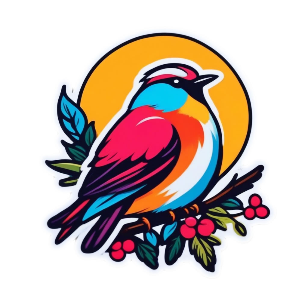 Cute Bird Vinyl Bumper Sticker  Window Cling or Bumper Sticker Magnet in UV Laminate Coating