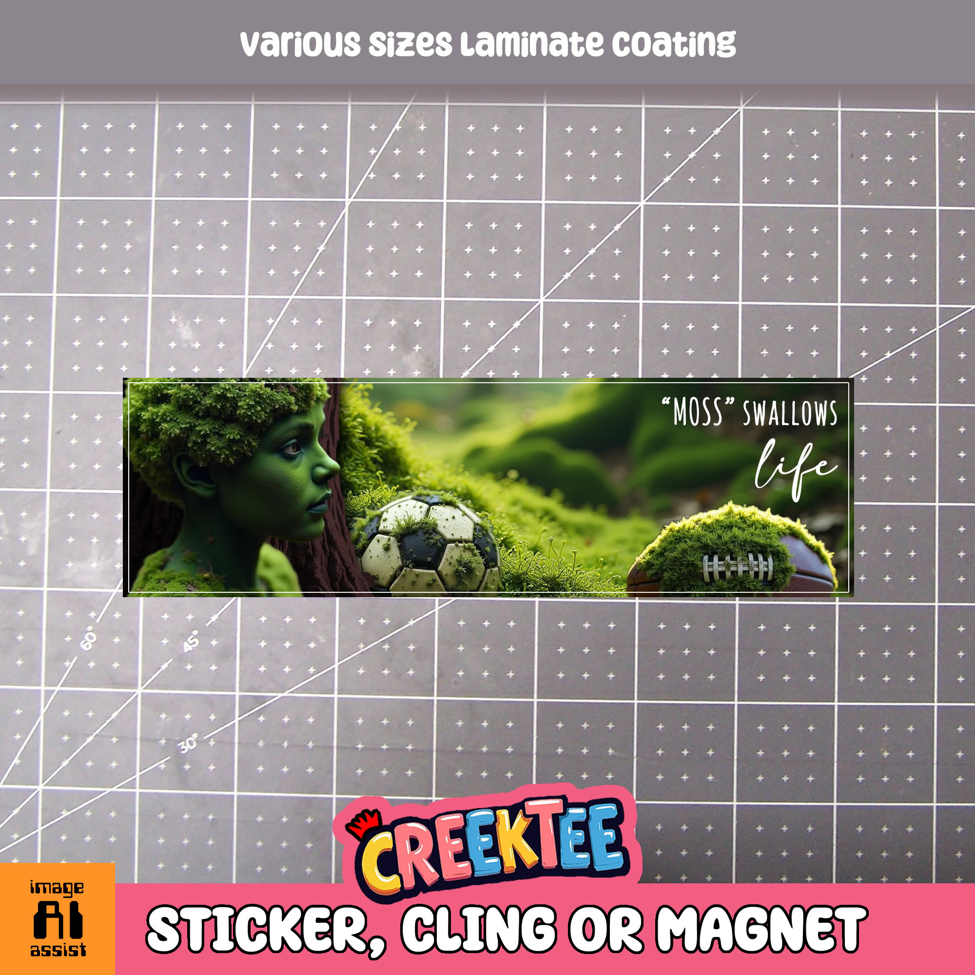  Moss  Swallows Life Vinyl Bumper Sticker  Window Cling or Magnet in UV Laminate Coating and Various Sizes