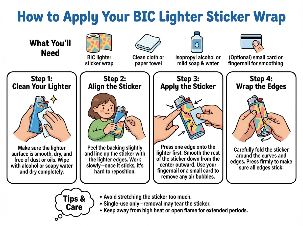 BIC Lighter Sticker Wrap Instructions